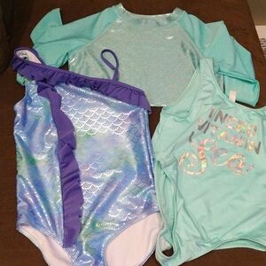 2/$20 Reel Legends 3pc mermaid swimsuit bundle size 10/12